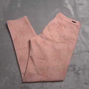 Kut From The Kloth Diana Skinny Jeans 14 Mid Rise Rose Jacquard Stretch